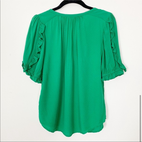 Maeve Green Hina Blouse Ruffle Detail - Picture 3 of 4